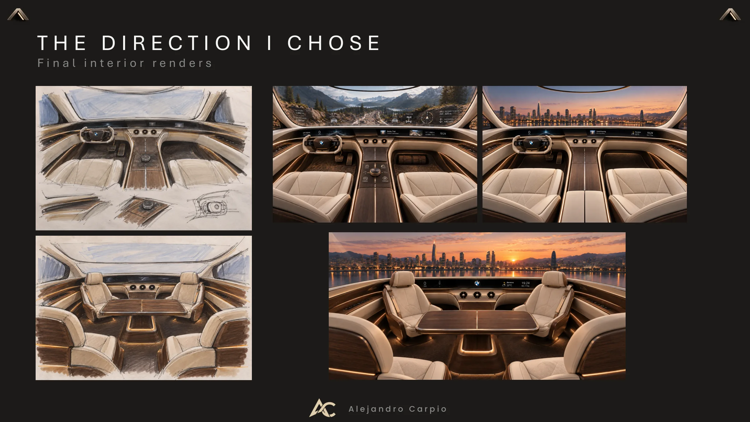 Final interior renders of the cabin in city and lounge configurations