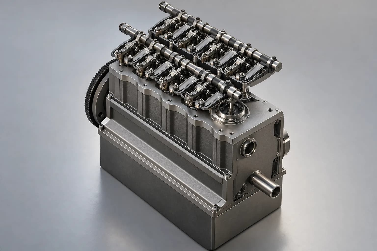 Four-stroke engine. Ten engine components drawn and assembled in AutoCAD.