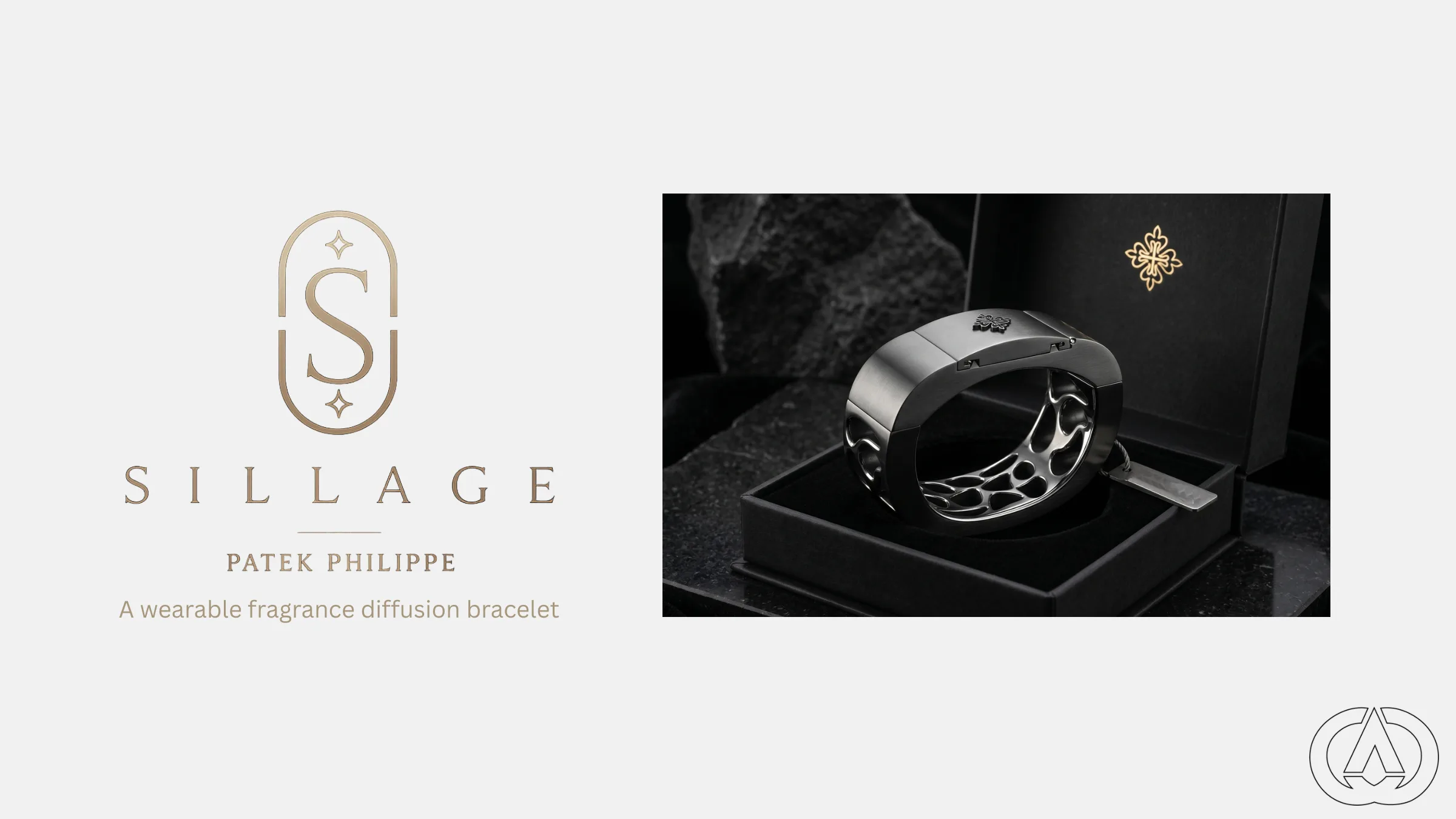 Sillage brand mark beside the bracelet in its box
